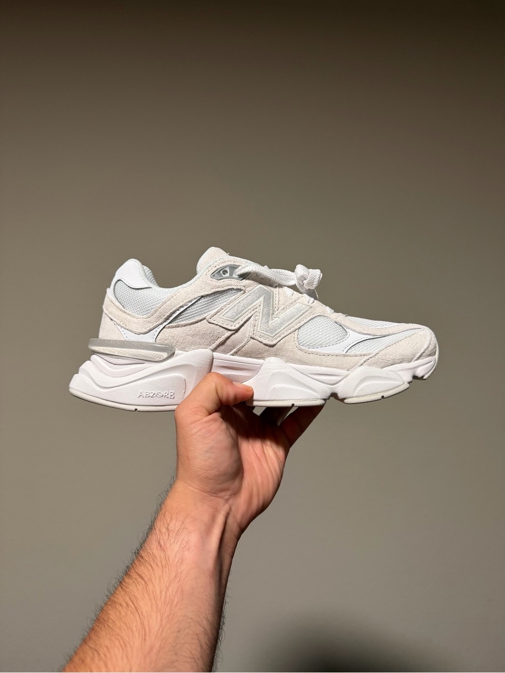 New Balance 9060 Men’s Low Top Suede/Mesh Sneakers ‘Reflection White’ U906027Z
